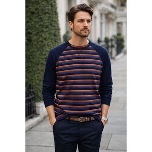 Paul Smith Blue Stripe Pullover Sweater Sweatshirt Top   Mens Size Medium